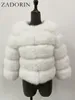 Kvinnors päls faux zadorin S5xl minkrockar höst vinter fluffig svart kappa eleganta tjocka varma jackor för toppar 230111