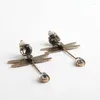 Backs kolczyki europejskie i amerykańskie biżuterię retro stare matowe kreatywne Dragonfly Design Ear Clip