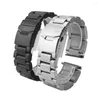 Uhrenarmbänder, 26 mm hohes Metall-Edelstahlband für Garmin 3/HR 2023, Schwarz/Splitter