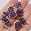 Pendant Necklaces Natural Amethyst Water Drop Shape Necklace Pendants Charms For Jewelry Making DIY Earrings Accessories 18x14mm