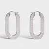 Hoopörhängen 2023 Personlighet Geometrisk metallstil Stylisk oregelbunden spegelkrok CE Earring för kvinnors flickor Party Jewelry