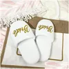 Decoração de festa Slippers personalizáveis ​​coral branco Acessórios de noiva para noiva Casamento para convidados entrega de aniversário entrega em casa DHBGE
