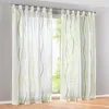 Curtain Wave Pattern Digital Printing Process Roman-style Tie Up Window Kitchen Voile Sheer Cortinas