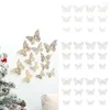 Decorações de Natal 12 PCs adesivos de borboleta árvores Baubos de casamento decoração de festas de textura de metal esvoaçante