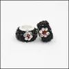 Charms Flower Polymer Argila Charme de cristal Bord 925 Sier Fashion Jóias Mulheres Jóias Europeias Estilo Europeu para Pandora Colar de pulseira 50 DHJFW