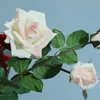 Fiori decorativi Rosa artificiale Autunno Lattice Matrimonio finto Decorazione della casa Giardino Soggiorno Tavolo da pranzo Rami di rose rosse arancioni rosa