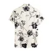 Męskie koszule męskie Koszulka Męska Koszula Kwiatowa Summer Lato krótki rękaw Zrzuć kołnierz Rose Hawaiian Cardigan Button Downown Bluzka