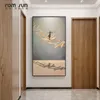 絵画中国スタイルのゴールドボートキャンバスポスター自然景観抽象絵画リビングルームの家の装飾のための印刷壁アート写真230111