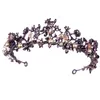 Wedding Hair Jewelry Baroque Vintage Purple Crystal Bridal Tiaras Zespół Black Princess Pageant Crown Akcesoria 230112