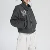 Damenjacken Deeptown Harajuku Cropped Frauen Vintage Streetwear Y2k Grunge Zip Up Weibliche Kurzmantel Hip Hop Stil Koreanische Mode Tops 230111