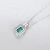 Emerald Pendant Necklace S925 Silver Micro Set Zircon Geometric Gem Necklace Fashion Women Collar Chain Brand Jewelry Women Wedding Party Valentine's Day Gift SPC