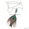H￤nge halsband mode smycken vintage p￥f￥gel fj￤der halsband blad droppleverans h￤nge dhz7b