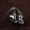 Cluster Rings Trendy Personnalisé Réglable Vintage Lézard Anneau Hommes Mignon Cabrite Gecko Caméléon Anole Femmes Animal Bijoux Cadeau Dh3L7