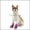 Vêtements pour chiens Chaussettes antidérapantes Contrôle de traction pour vêtements d'intérieur Bottes Chaussures Protection des pattes Mticolor Choisissez 4Pcs Set Drop Delivery Home G Ote7K