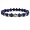 Charm Bracelets Natural Stone Lapis Lazi Bracelet Beads Reiki Healing Meditation Energy Mens Drop Delivery Jewelry Dhcra