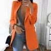 Abiti da donna Donne Slim Cardigan Giacca a tasche anteriori aperte Solido abito formale per maniche lunghe MANSEVE LUNGANTE Giacche di temperamento ad anello elegante