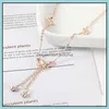 Anklets Temperament Butterfly Single Drill Tassel For Girl Women Korean Fashion Accessories Wholesale Drop Delivery Jewelry Dhoa1