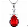 Pendant Necklaces Luxury Amethyst Necklace Wedding Jewelry Drop Ruby For Women Anniversary Gift Sier Delivery Pendants Dhtbp