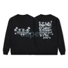 Design de mode luxe hommes à manches longues sweat fleur lettre impression sweat col rond pull haut noir