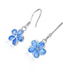 Collier Boucles d'oreilles Ensemble 2023 Tiny mignon de trèfle d'opale synthétique Slever pour les femmes Fleur brillante Bohême de boucle d'oreille Boho Bijoux Brincos