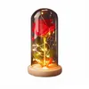 Couronnes De Fleurs Décoratives 2021 Led Enchanted Galaxy Rose Eternal 24K Gold Foil Flower With Fairy String Lights In Dome For Christ Dhgma