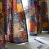Rideau bohême demi-ombre rideaux pour salon stores chambre baie vitrée coton lin fini tissu rideaux 140x215cm 55x85in