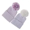 Berets 2023 Winter Baby Beanie Cap Warm Cute Lovely Gifts Boy Girl Pompom Knitted Hat Toddler Kids Ball Caps Pography Props