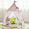 Toy Tents Kid Tent House Portable Princess Castle 123*116 cm Gegenwart Hang Flag Kinder Tipe Zeltspiel Zelt Geburtstag Weihnachtsgeschenk 230111