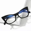 Lunettes de soleil Cadres Mode Lady's Cateye Anti-bleu Lunettes Cadre Flexible Charnière Floral Temple Femmes Lunettes