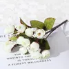 Decorative Flowers 15 Heads/bunch Mini Silk Bud Roses Bouquet Artificial Rosebuds Wedding Decoration DIY Handmade Scrapbooking Fake Flower