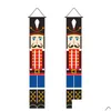 Christmas Decorations Couplet Nutcracker Knight Door Curtain Supplies Soldier King Decorative Drop Delivery Home Garden Festive Party Dheiw