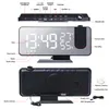 Desk Table Clocks LED Digital Smart Alarm Electronic Desktop USB Wake Up with FM Radio 180 Time Projection Snooze 230111