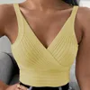 Женские танки Женщины Summer v Neck Cross Sexy Camis Crop Top Casual Street Streetless Party Style Night Club Style