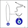 Hanger kettingen kwade eye ketting glazen lederen touw ketting turkish bescherming geluk voor vrouwen mannen drop levering sieraden hangers dhvqr