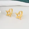 Boucles d'oreilles créoles évider boucle d'oreille étoile à cinq branches pour les femmes exquise petite 2023 tendance mode Simple bijoux