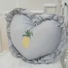 Kussen Gekleurde gegolfde hartvormige liefdesborduurwerk met kern katoenen vaste kleur sofa meisje cadeau 35x40 cm 1 stccm