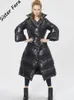 Trench da donna Gloosy lungo impermeabile Parka donna casual trapuntato lucido imbottito giacca invernale caldo zip cappotto piumini C860