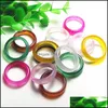 Band Rings For Women Natural Agate Jade Wedding Men Love Christmas Gifts Bijoux Gemstone Ring Drop Delivery Jewelry Dhdws