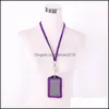 Chains Rhinestone Crystal Card Id Badge Holder With Lanyard Rope Bling Vertical Business Case Office Papelaria Supplies 941 B3 Drop Dhe1Q