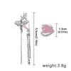 Backs Earrings 1Pc Korean Y2K Pink Heart Ear Cuff Love No Piercing Earcuff Earring Zircon Flower Tassel Clip Crystal Shiny Jewerly