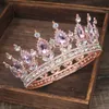 Bruiloft haar sieraden roze kristal tiara's en kronen koningin prinses opties diadeem vrouwen meisje ornamenten bruidsaccessoires 230112