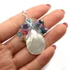 Pendant Necklaces Natural Stone Shell Exquisite Gravel Grape Fashion Lady Charm For Jewelry Making DIY Necklace Accessories