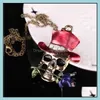 Pendant Necklaces Gothic Antique Necklace Everyday Jewelry Rose Flower Skl Enamel Crystals Drop Delivery Pendants Dhlup