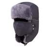 Berets Army Wojsko Winter Thermal Bomber Hats Ochrona ucha twarz WITRPOOF CAP Faux Fur Earflap Hat dla mężczyzn i kobiet