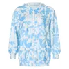 Women's Jackets Zoulv Spring And Summer Fashion Loose Hooded Zipper Cardigan Casual Street Mirror Tie-dye Warm Versatile Personality Jacket