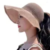 Breite Krempe Hüte Trendy Big-brim Strand Sonnenhut 2023 Frauen Bowknot Leere Top Sonnenschutz Fischer Kappe Weibliche Outdoor sommer Sonnenschirm