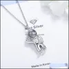 Pendentif Colliers Terre Astronaute Pierre De Lune Femmes 925 Sterling Sier Filles Cadeau D'anniversaire Christams Bijoux Drop Delivery Pendentifs Otmsw