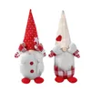 Party Decoration Christmas Heart Form Print Hat Dwarf Gnome Doll Ornaments Cute Cartoon Elf Home Deced Celebration Desktop Party