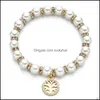 Kralen parelarmbanden voor vrouw manchet armband jubileum cadeau luxe sieraden boom van leven hanger drop levering dhgyo