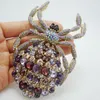 Brooches Exquisite Luxury Amethyst Zircon Spider Brooch Ladies Personality Exaggerated Niche Fun Pin